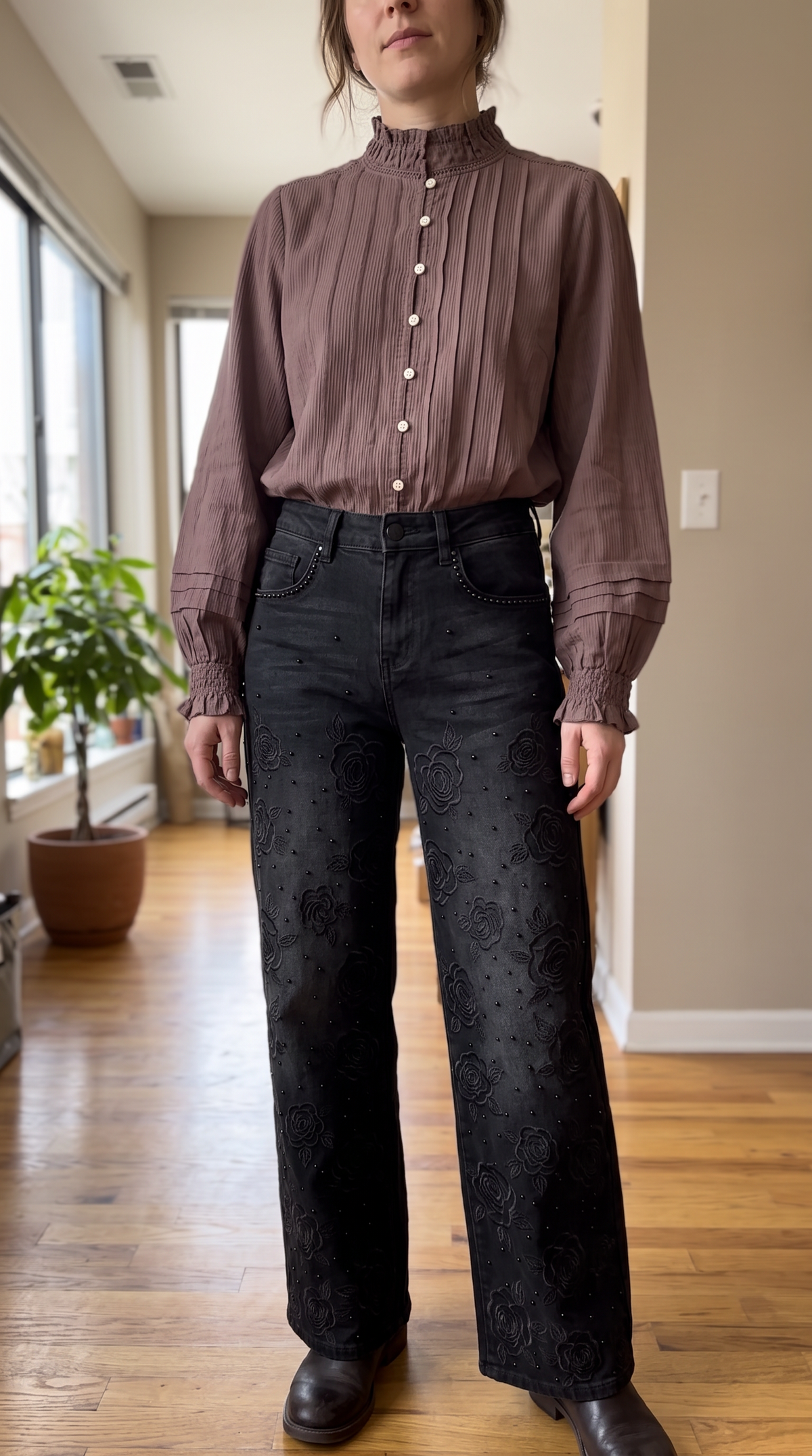Organic Cotton Button up textured blouse by Talbottique Blouses organic-cotton-button-up-textured-blouse