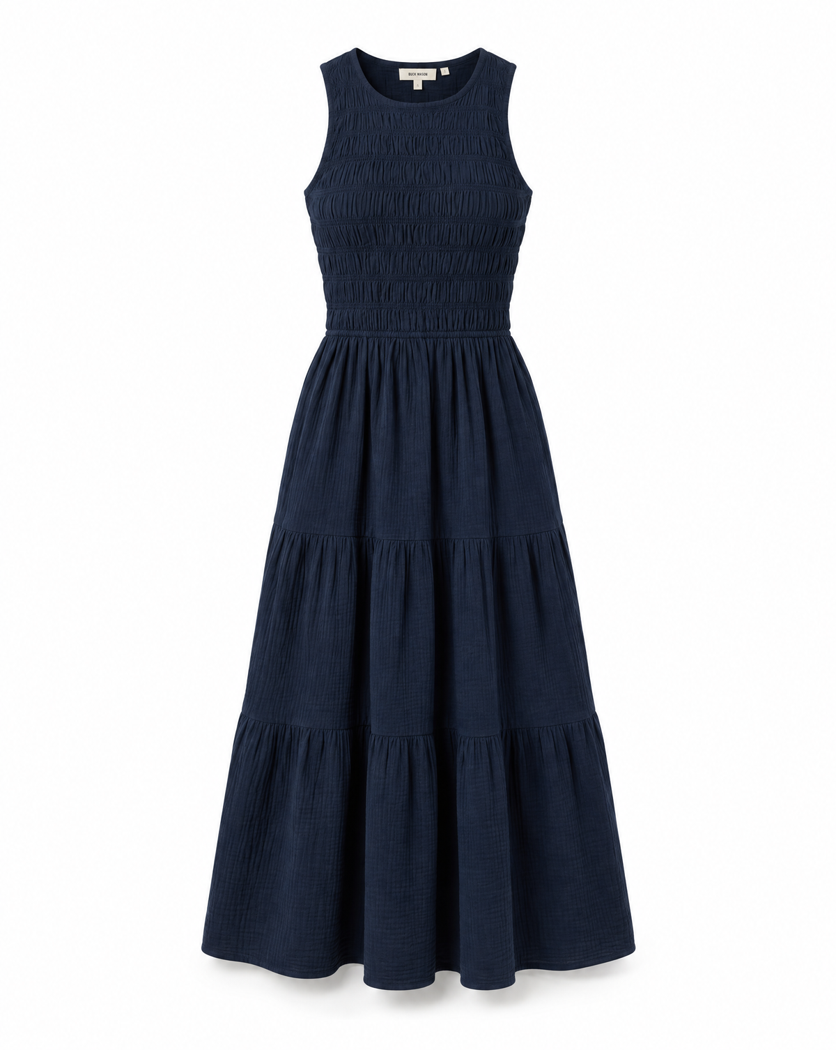 Women's Coastal Double Gauze Smocked Dress by Pact Dresses womens-coastal-double-gauze-smocked-dress