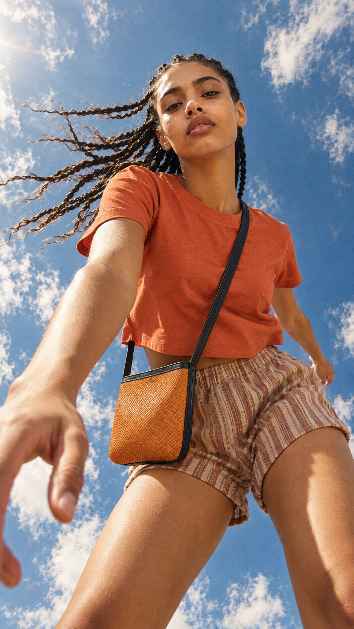 Organic Cotton Slub Crop Top Rust Short Sleeve by Known Supply Crop Tops womens-easy-crop-tee-rust Tops & Shirts